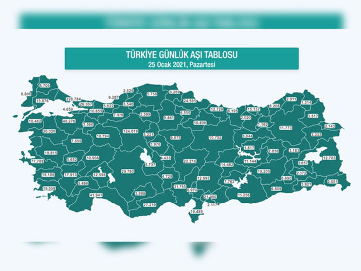 Türkiye'nin Aşı Haritası Erişime Açıldı