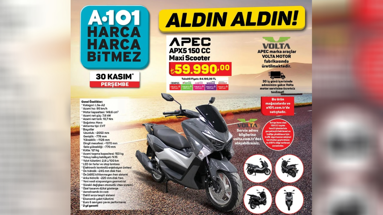 A101, ucuz motosiklet satıyor! İşte özellikleri ve çarpıcı fiyatı