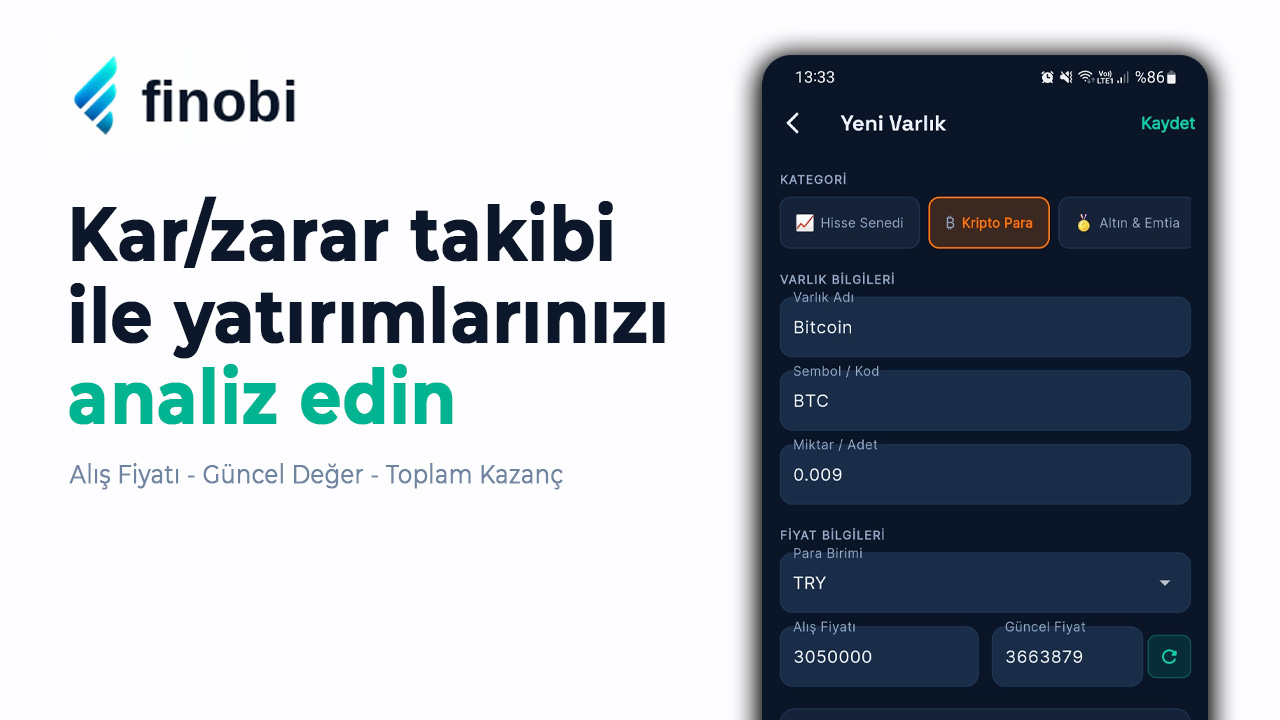 Finobi ile Kar/Zarar Takibi ile Yatırımlarınızı Analiz Edin